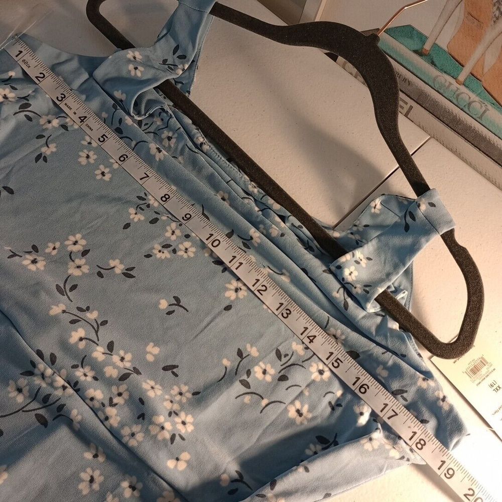 No Boundaries Sleeveless Midi Blue & White Floral Wrap Dress Womens 2XL NEW - Picture 5 of 7